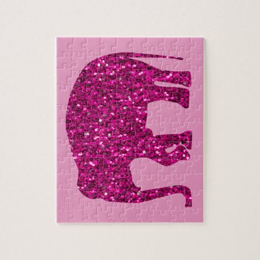 Sparkly heet roze Olifant faux sparkles Legpuzzel (Verticaal)