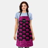 Sparkly heet roze Olifant faux sparkles Monogram Schort (Gedragen)