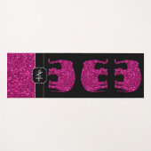 Sparkly heet roze Olifant faux sparkles Monogram Yogamat (Voorkant (horizontaal))