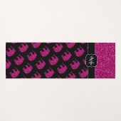 Sparkly heet roze Olifant faux sparkles Monogram Yogamat (Voorkant (horizontaal))