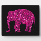 Sparkly heet roze Olifant faux sparkles op zwart Fotoplaat (Voorkant)