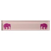 Sparkly heet roze Olifant faux sparkles roos roze Naambordje (Voorkant)