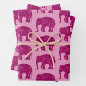 Sparkly heet roze Olifant fonkelt patroon Inpakpapier Vel (In situ)