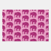 Sparkly heet roze Olifant fonkelt patroon Inpakpapier Vel (Voorkant)