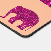 Sparkly heet roze Olifant sparkles Aangepaste naam Bureaumat (Hoek)
