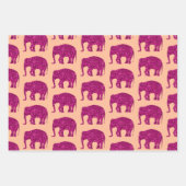 Sparkly heet roze Olifant sparkles patroon perzik Inpakpapier Vel (Voorkant 3)