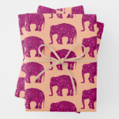 Sparkly heet roze Olifant sparkles patroon perzik Inpakpapier Vel (In situ)
