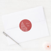 Sparkly Holiday Boom Dank u Stickers, Rood Ronde Sticker (Envelop)