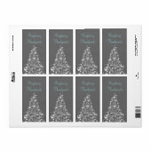 Sparkly Holiday Tree-baklabels, grijs Etiket (Full Sheet)