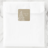 Sparkly Holiday Tree Bokers Stickers, latte Vierkante Sticker (Tas)