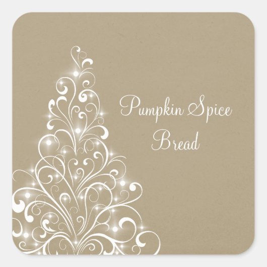 Sparkly Holiday Tree Bokers Stickers, latte Vierkante Sticker (Voorkant)