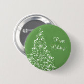 Sparkly Holiday Tree Button, groen Ronde Button 5,7 Cm (Voorkant /achterkant)