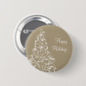 Sparkly Holiday Tree Button, latte Ronde Button 5,7 Cm (Voorkant /achterkant)