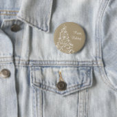 Sparkly Holiday Tree Button, latte Ronde Button 5,7 Cm (In situ)