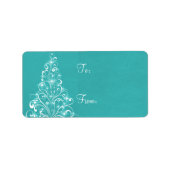 Sparkly Holiday Tree Gift Labels, Aqua Etiket (Voorkant)