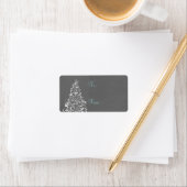 Sparkly Holiday Tree Gift Labels, Grey Etiket (Insitu)