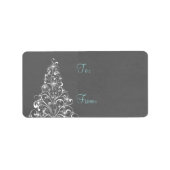 Sparkly Holiday Tree Gift Labels, Grey Etiket (Voorkant)