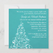 Sparkly Holiday Tree Invite, Blauwgroen Kaart (Voorkant)