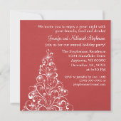 Sparkly Holiday Tree Invite, donkerrood Kaart (Voorkant)