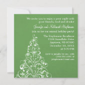 Sparkly Holiday Tree Invite, Green Kaart (Voorkant)