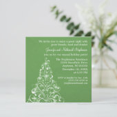 Sparkly Holiday Tree Invite, Green Kaart (Staand voorkant)