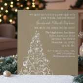 Sparkly Holiday Tree Invite, latte Kaart