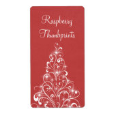 Sparkly Holiday Tree-labels, rood Etiket (Voorkant)