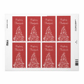 Sparkly Holiday Tree-labels, rood Etiket (Full Sheet)