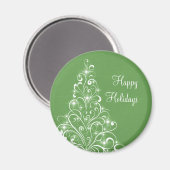 Sparkly Holiday Tree Magnet, Green Magneet (Voorkant / Achterkant)