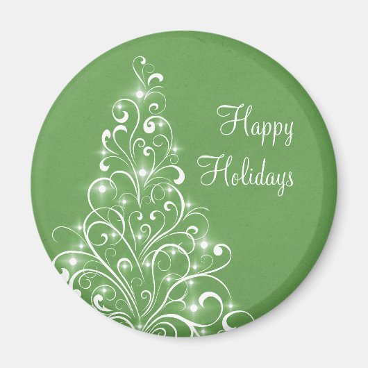 Sparkly Holiday Tree Magnet, Green Magneet (Voorkant)