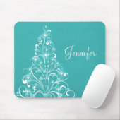 Sparkly Holiday Tree Mousepad, Aqua Muismat (Met muis)