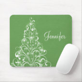 Sparkly Holiday Tree Mousepad, groen Muismat (Met muis)