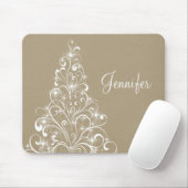Sparkly Holiday Tree Mousepad, latte Muismat (Met muis)