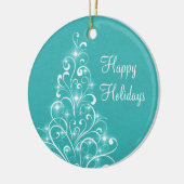 Sparkly Holiday Tree Ornament, Aqua Keramisch Ornament (Links)