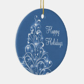 Sparkly Holiday Tree Ornament, blauw Keramisch Ornament (Rechts)