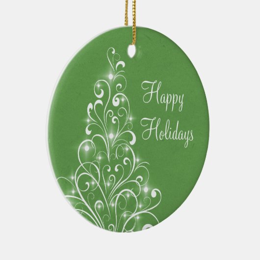 Sparkly Holiday Tree Ornament, groen Keramisch Ornament (Rechts)