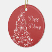 Sparkly Holiday Tree Ornament, rood Keramisch Ornament (Links)