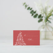 Sparkly Holiday Tree Place Card, rood Plaatskaartje (Staand voorkant)