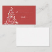 Sparkly Holiday Tree Place Card, rood Plaatskaartje (Voorkant / Achterkant)