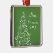 Sparkly Holiday Tree Premium-Ornament, groen Metalen Ornament (Rechts)