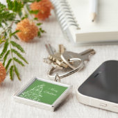 Sparkly Holiday Tree Premium-Sleutelhanger, groen Sleutelhanger (Zijkant)