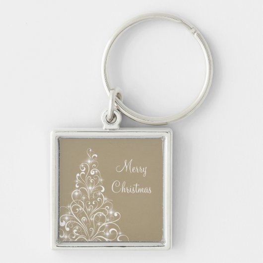 Sparkly Holiday Tree Premium-Sleutelhanger, latte Sleutelhanger (Voorkant)