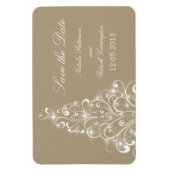 Sparkly Holiday Tree Save the Date Magnet, Beige Magneet (Verticaal)