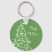 Sparkly Holiday Tree Sleutelhanger, groen Sleutelhanger (Voorkant)