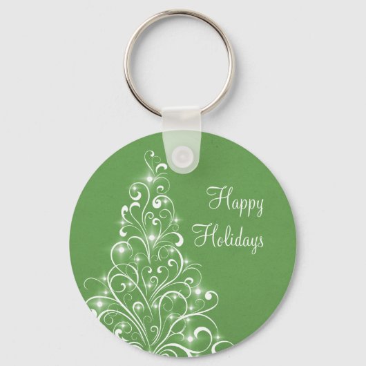 Sparkly Holiday Tree Sleutelhanger, groen Sleutelhanger (Voorkant)