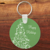 Sparkly Holiday Tree Sleutelhanger, groen Sleutelhanger (Voorkant)