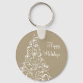 Sparkly Holiday Tree Sleutelhanger, latte Sleutelhanger (Voorkant)