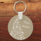 Sparkly Holiday Tree Sleutelhanger, latte Sleutelhanger (Voorkant)