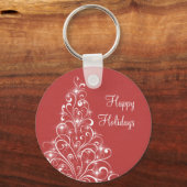 Sparkly Holiday Tree Sleutelhanger, rood Sleutelhanger (Voorkant)