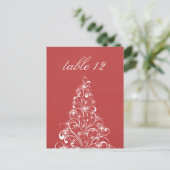 Sparkly Holiday Tree Table Briefkaart, rood Briefkaart (Staand voorkant)